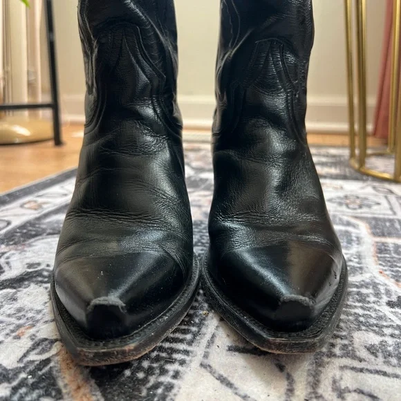 Dan Post Black Maria Leather Boots with Heel Size 7 - Picture 4 of 14